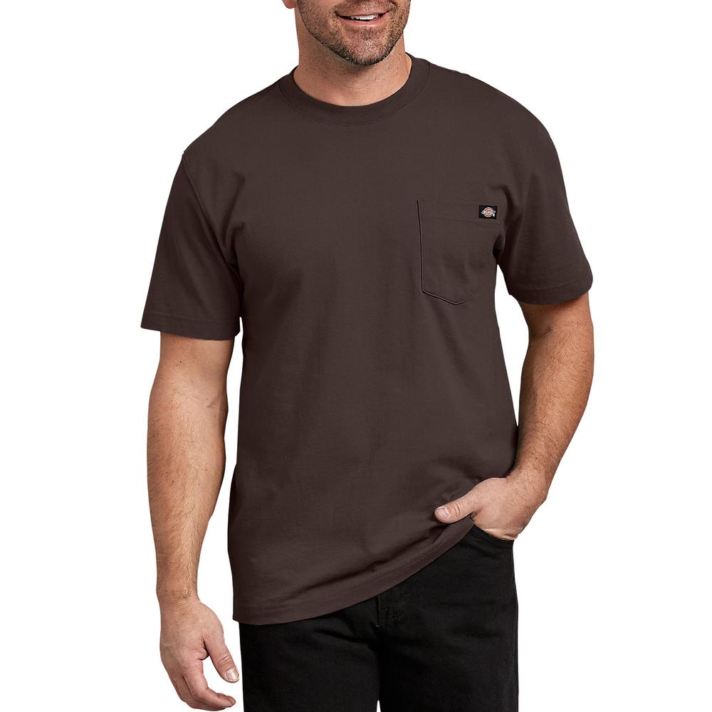 Dickies Men's Chocolate Brown Short Sleeve Heavyweight T-Shirt-WS450CB ...