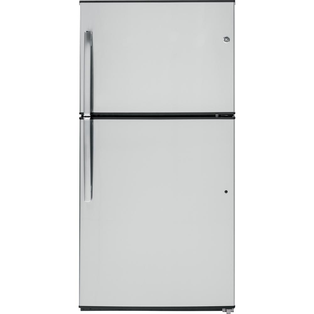 GE 21.2 cu. ft. Top Freezer Refrigerator in Stainless SteelGTE21GSHSS