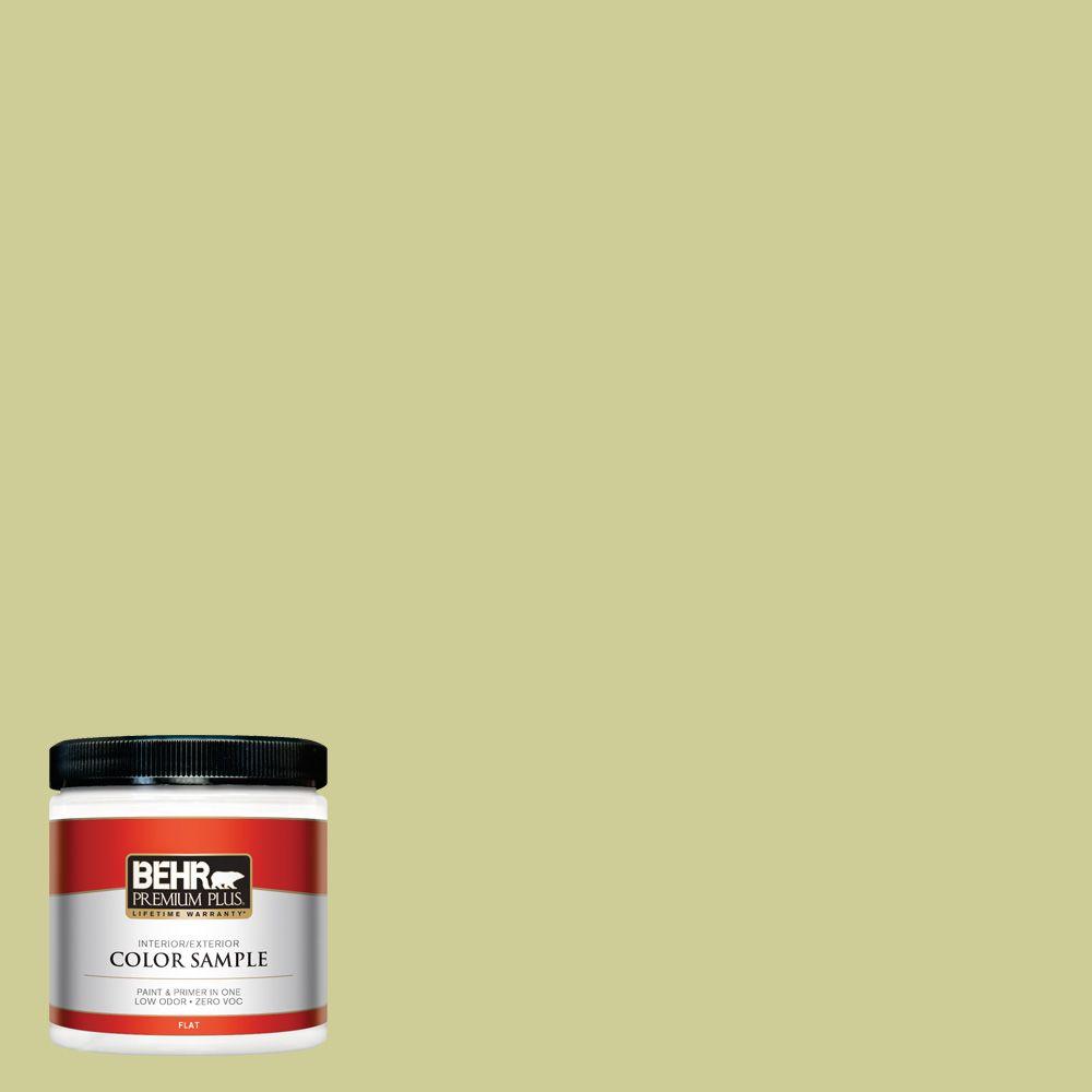 Behr Premium Plus 8 Oz 400d 4 Corn Husk Green Flat Interior 400d 4 Corn Husk Green Flat Interior Exterior Paint And Primer In One Sample