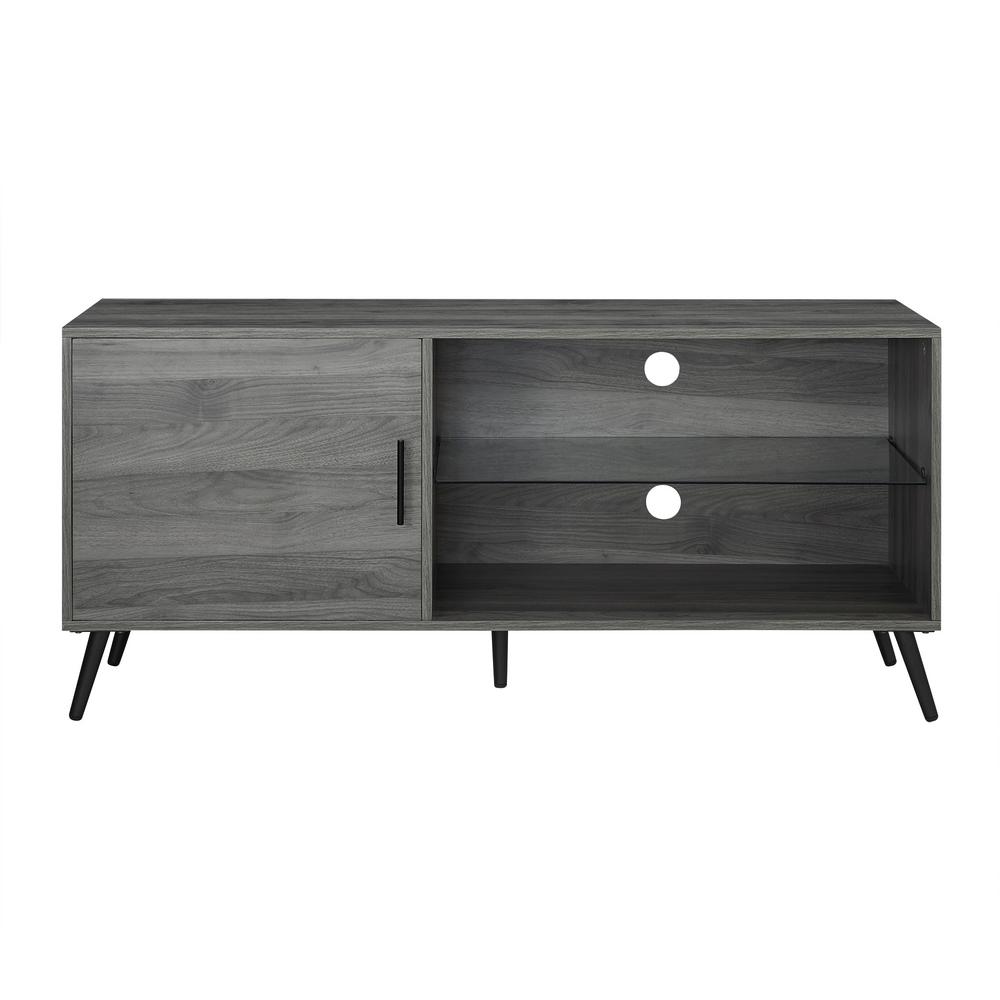 Walker Edison Furniture Company 52 In Slate Grey Mid Century Modern 52 In Slate Grey Mid Century Modern Wood Tv Stand By Walker Edison Furniture Company
