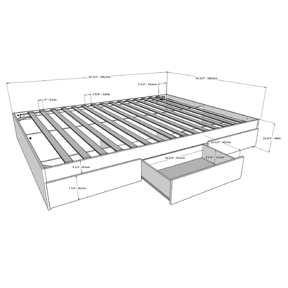 Alibi Queen Size Storage Bed 376031 The Home Depot