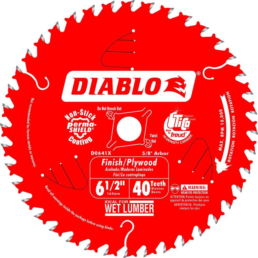 DIABLO 6-1/2 in. x 40-Teeth Finish/Plywood Saw Blade-D0641R - The Home