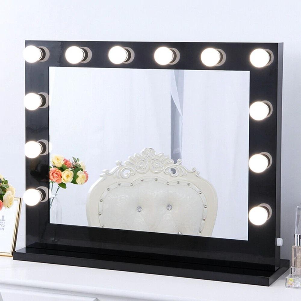 Boyel Living 22 In X 26 Black Vanity Lighted Hollywood Makeup Black Vanity Lighted Hollywood Makeup