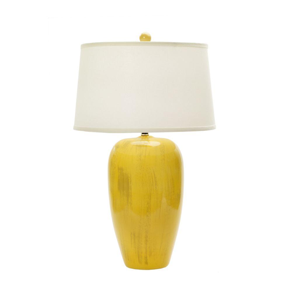 Fangio Lighting M R Lamp And Shade S 32 In Navy Tarnished Gold Rustic Goldfinch Le Ceramic Table Lamp