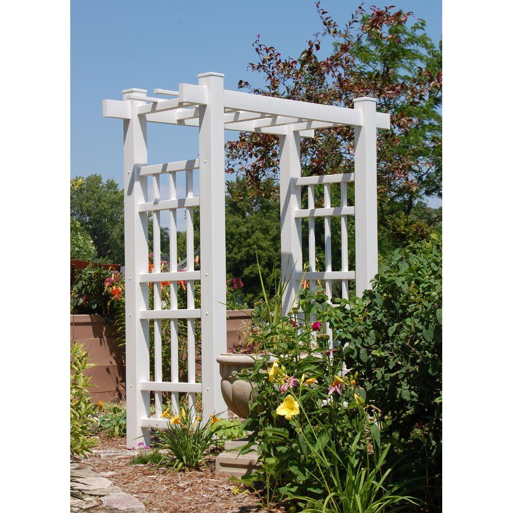 Dura Trel 85 In X 72 30 White Vinyl Pvc Windsor Arbor Dura Trel 85 In X 72 30 White Vinyl