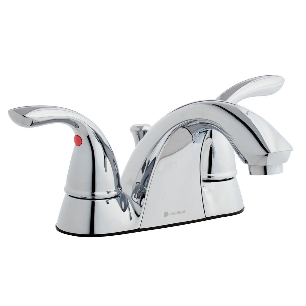 Glacier Bay Builders 4 In Centerset 2 Handle Low Arc Bathroom Faucet