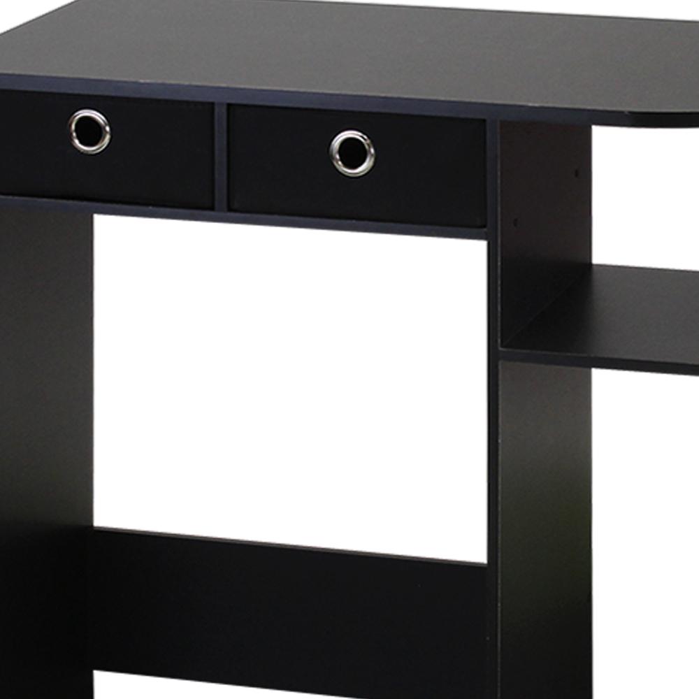 Furinno Go Green Black Computer Desk with Bin Drawer 11193BK/GY/BK