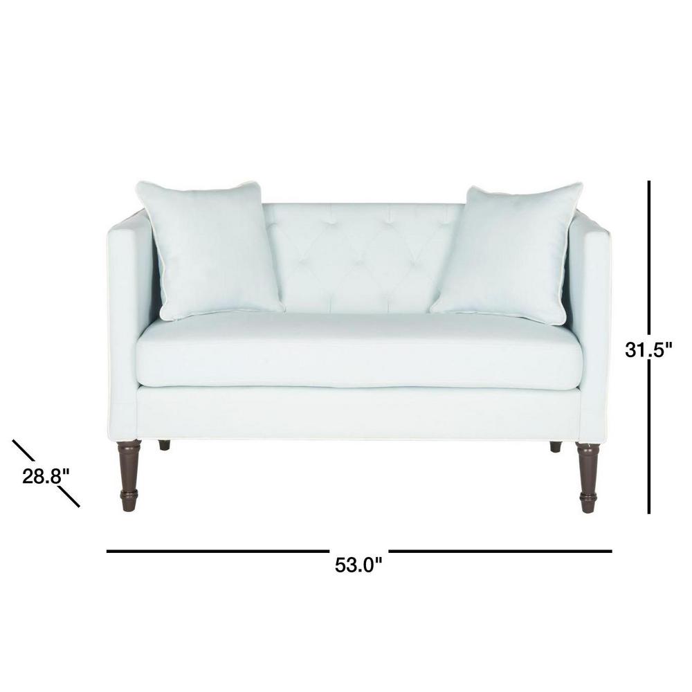 Safavieh Sarah Powder Blue And White Loveseat Fox6206c The Home Safavieh Sarah Powder Blue And White