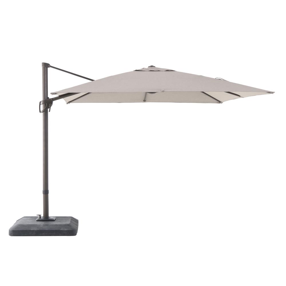 Hampton Bay 11 ft. LED Offset Patio Umbrella in Sunbrella SandYJAF052