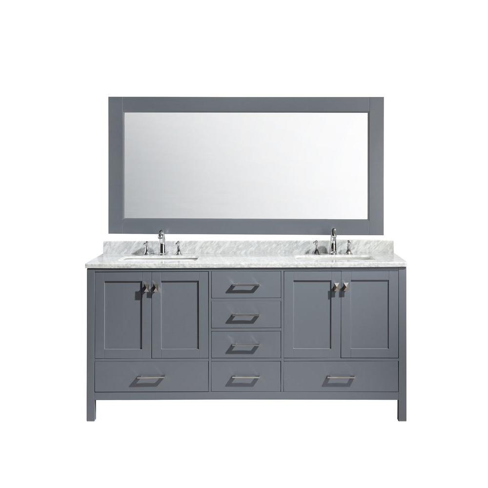 Design Element London 72 In W X 22 D 36 H Vanity Gray Design Element London 72 In W X 22 D 36