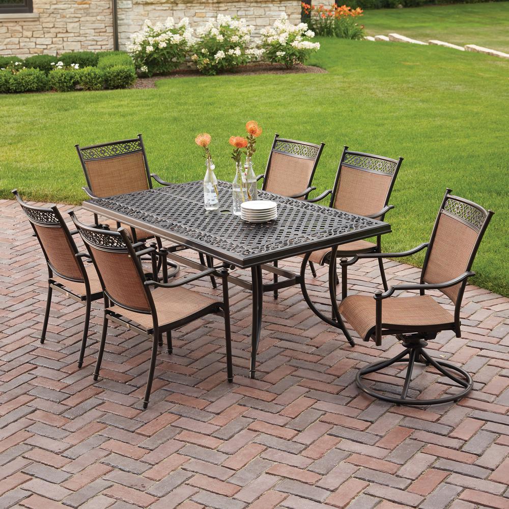 Hampton Bay Niles Park 7Piece Sling Patio Dining SetS7ADH04300 The