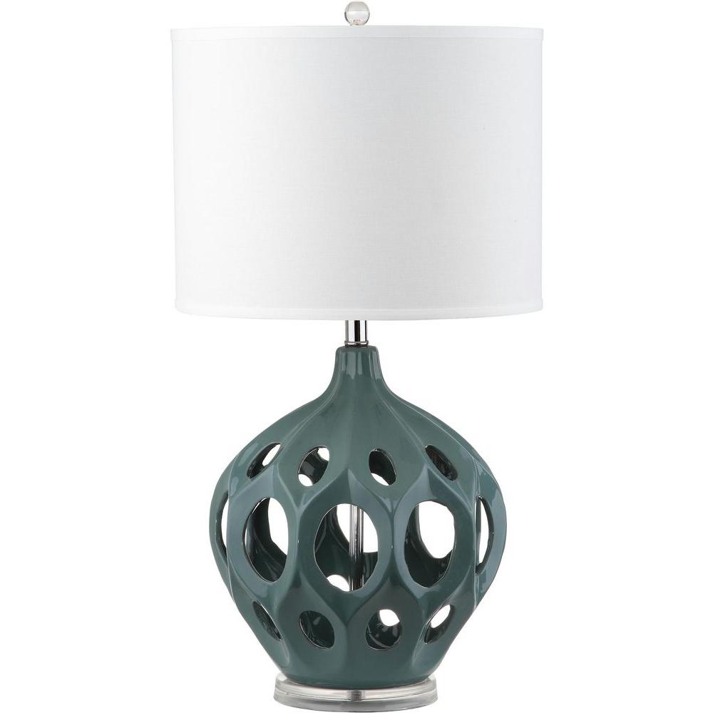 Safavieh Regina 29 In Teal Ceramic Table Lamp Lit4040d The Home Depot Teal Ceramic Table Lamp