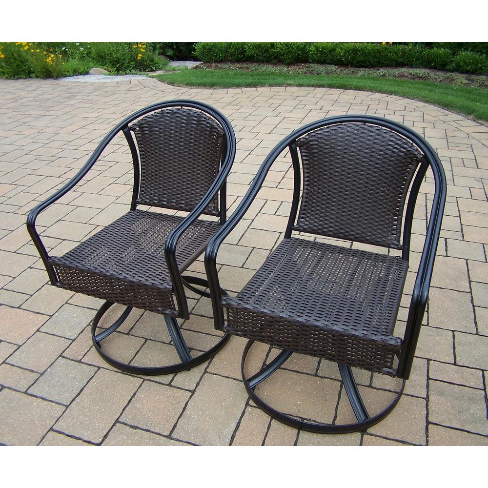 Unbranded Tuscany Wicker Swivel Outdoor Dining Chair(2-Pack)-HD90079-S2