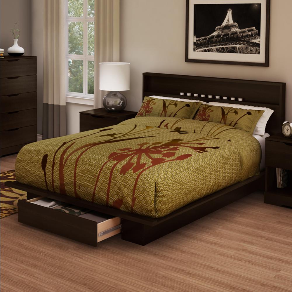 South Shore Holland Chocolate Full or Queen Platform Bed Frame3379A2