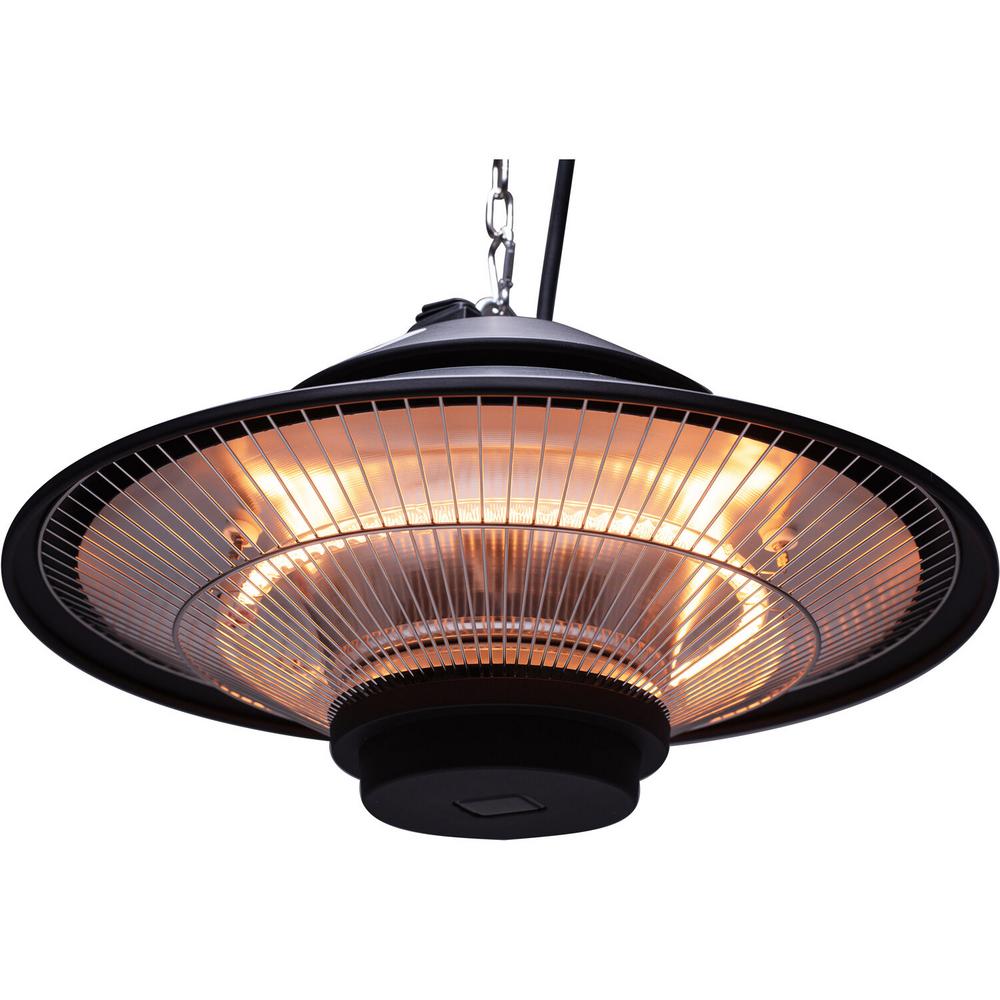 Hanover 1500 Watt Halogen Electric Patio Heater Lamp Han1055ic Blk The Home Depot Hanover 1500 Watt Halogen Electric, Outdoor Halogen Heat Lamp