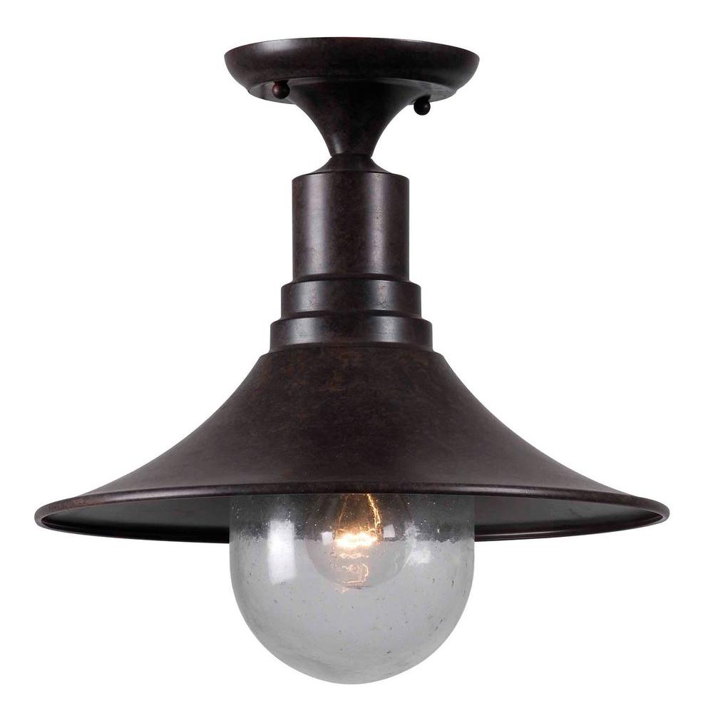 World Imports Brandon 1-Light Bronze Semi-Flush Mount ...
