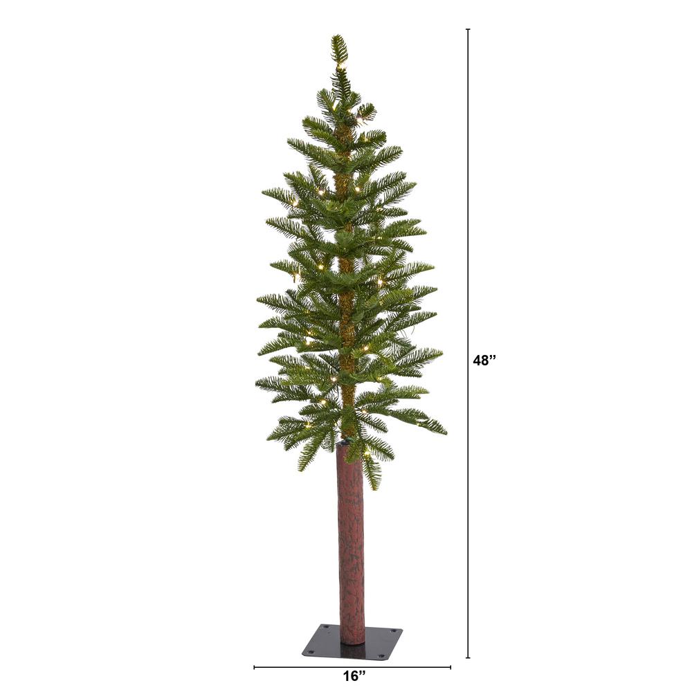 Nearly Natural 4 Ft Pre Lit Alaskan Alpine Artificial Christmas Tree With 50 Clear Microdot Multi Function Led Lights T1463 The Home Depot