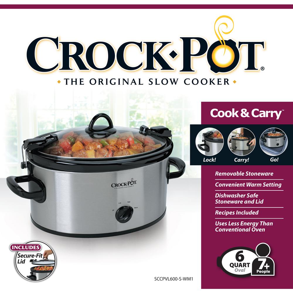 CrockPot 6 Qt. Slow Cooker SCCPVL600S The Home Depot
