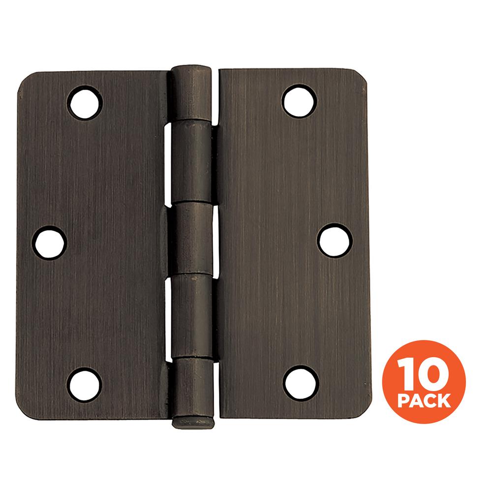 4014-ORB-1 GlideRite 4/" Oil Rubbed Bronze Door Hinges 1//4/" Radius Hinge