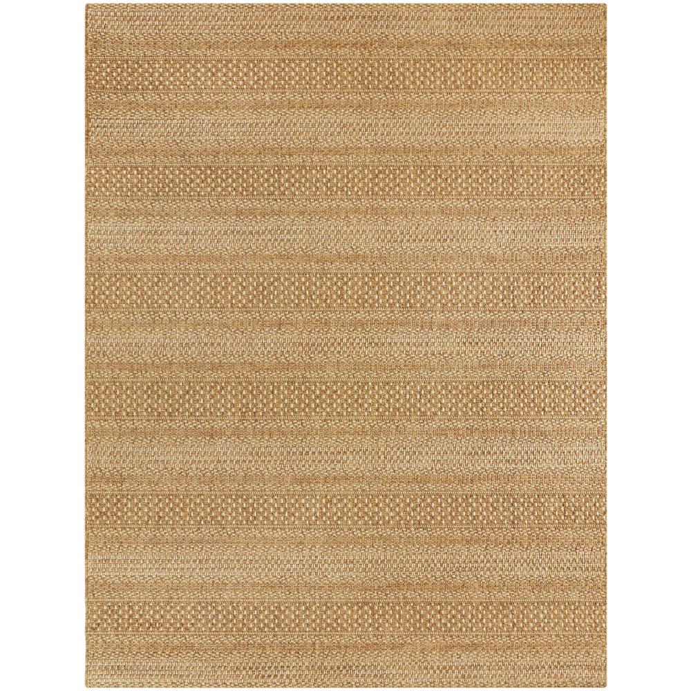 Hampton Bay Natural Tan 5 Ft X 7 Ft Striped Indoor Outdoor Area