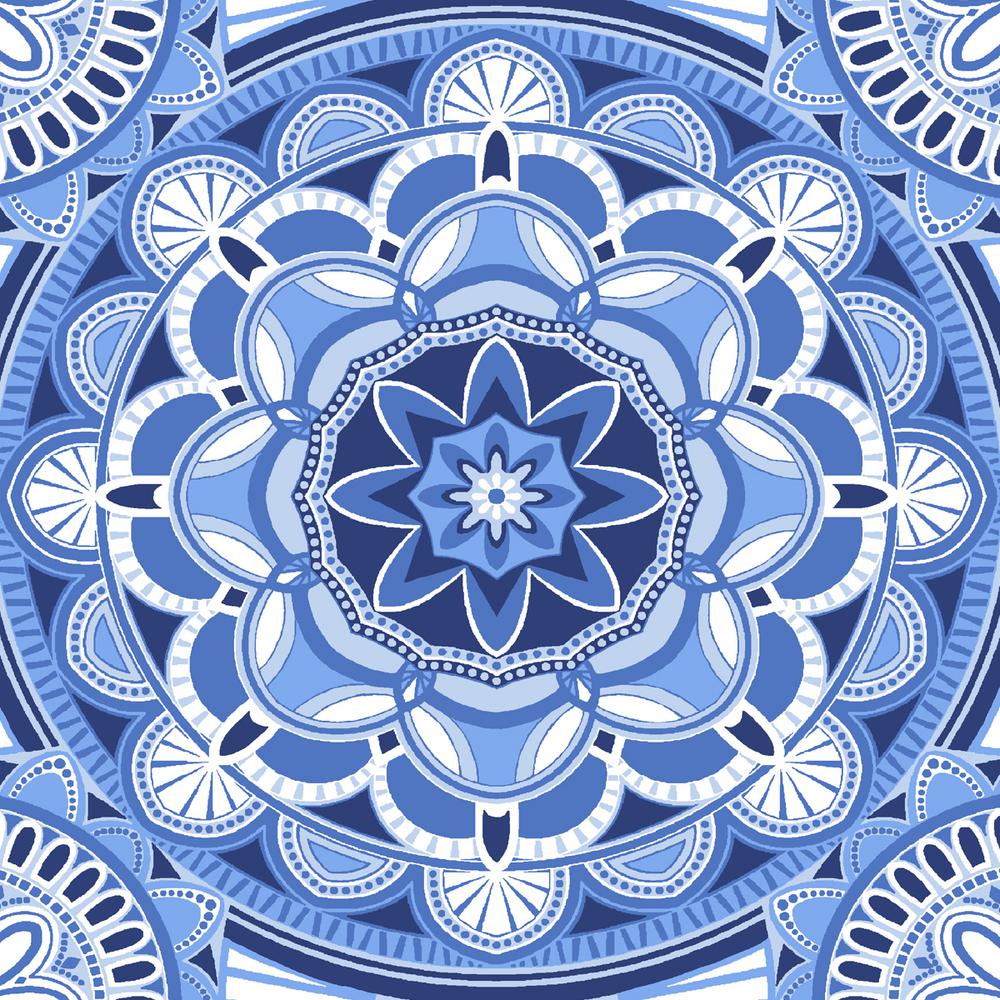 Plantation Patterns, LLC Periwinkle Medallion Square Outdoor Throw