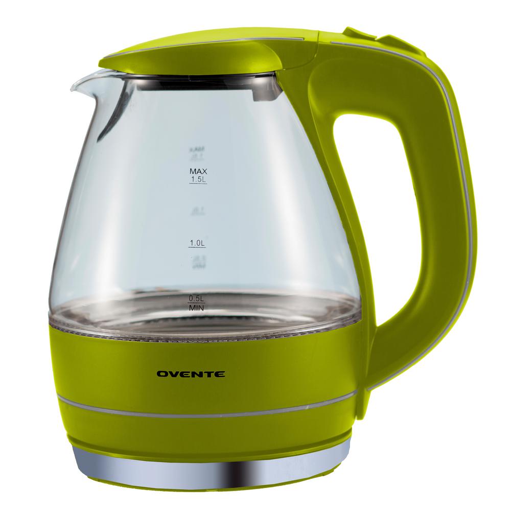 Ovente 65 Cup Illuminated Cordless Green Glass Electric Kettle Kg83g The Home Depot 3040