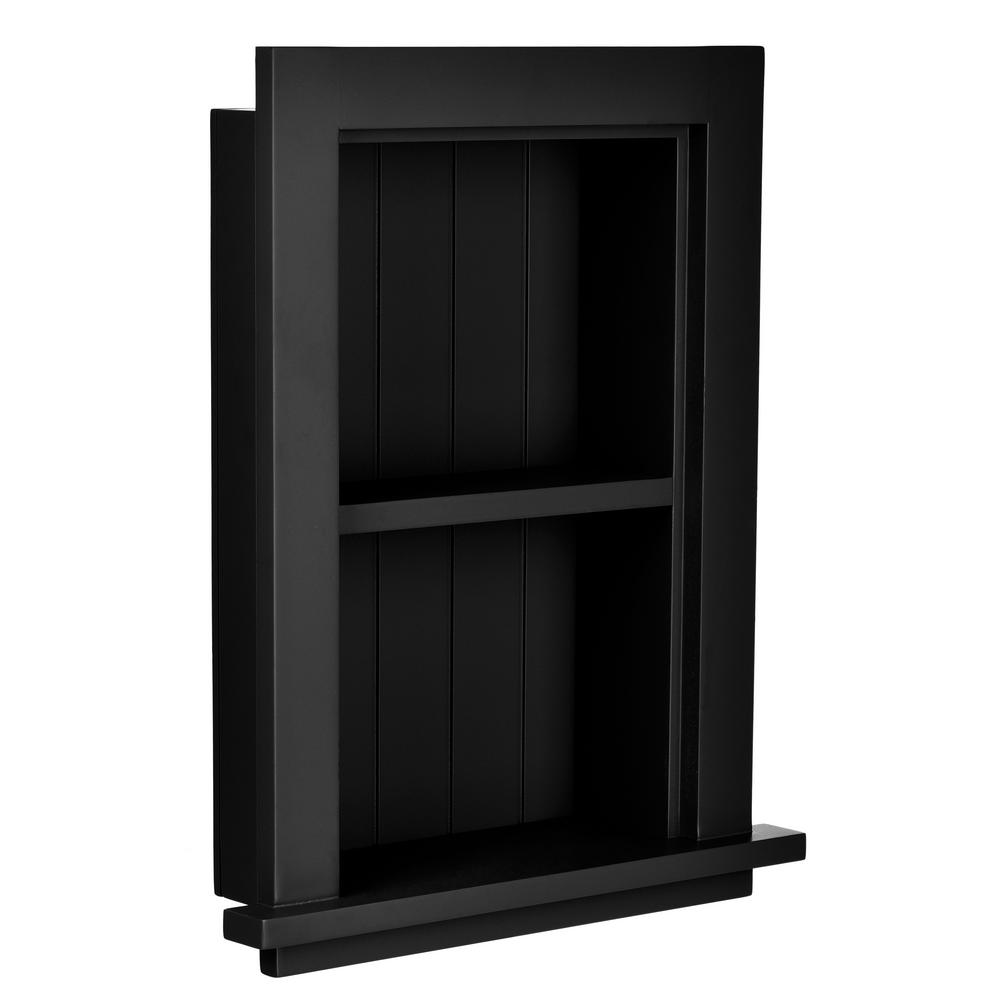 Adirhome 12 75 In W Wood Bathroom Recessed Wall Shelf Black Adi515 01 Blk The Home Depot - White Wood Bathroom Wall Shelf Adirhome 12 75 In W Wood Bathroom Recessed Wall Shelf Black Adi515 01 Blk The Home Depot - White Wood Bathroom Wall Shelf