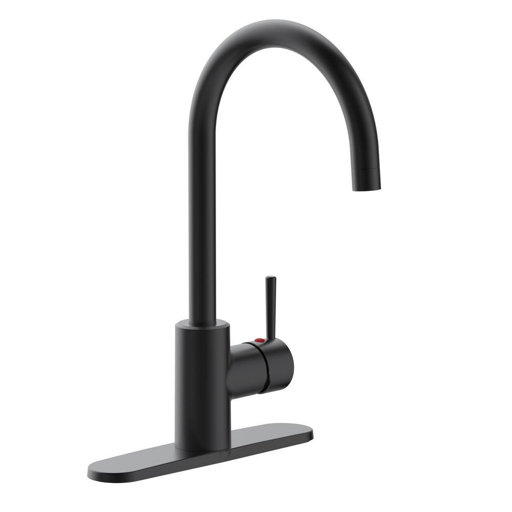 Design House 595678 Eastport II Single-Handle Kitchen Faucet, Matte Black
