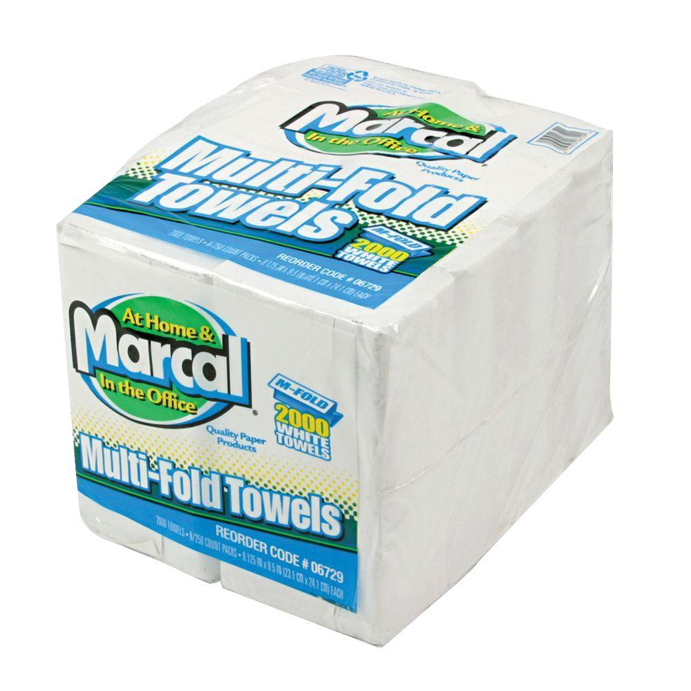 Marcal Embossed White MultiFold Paper Towel (8Pack)MRC6729 The