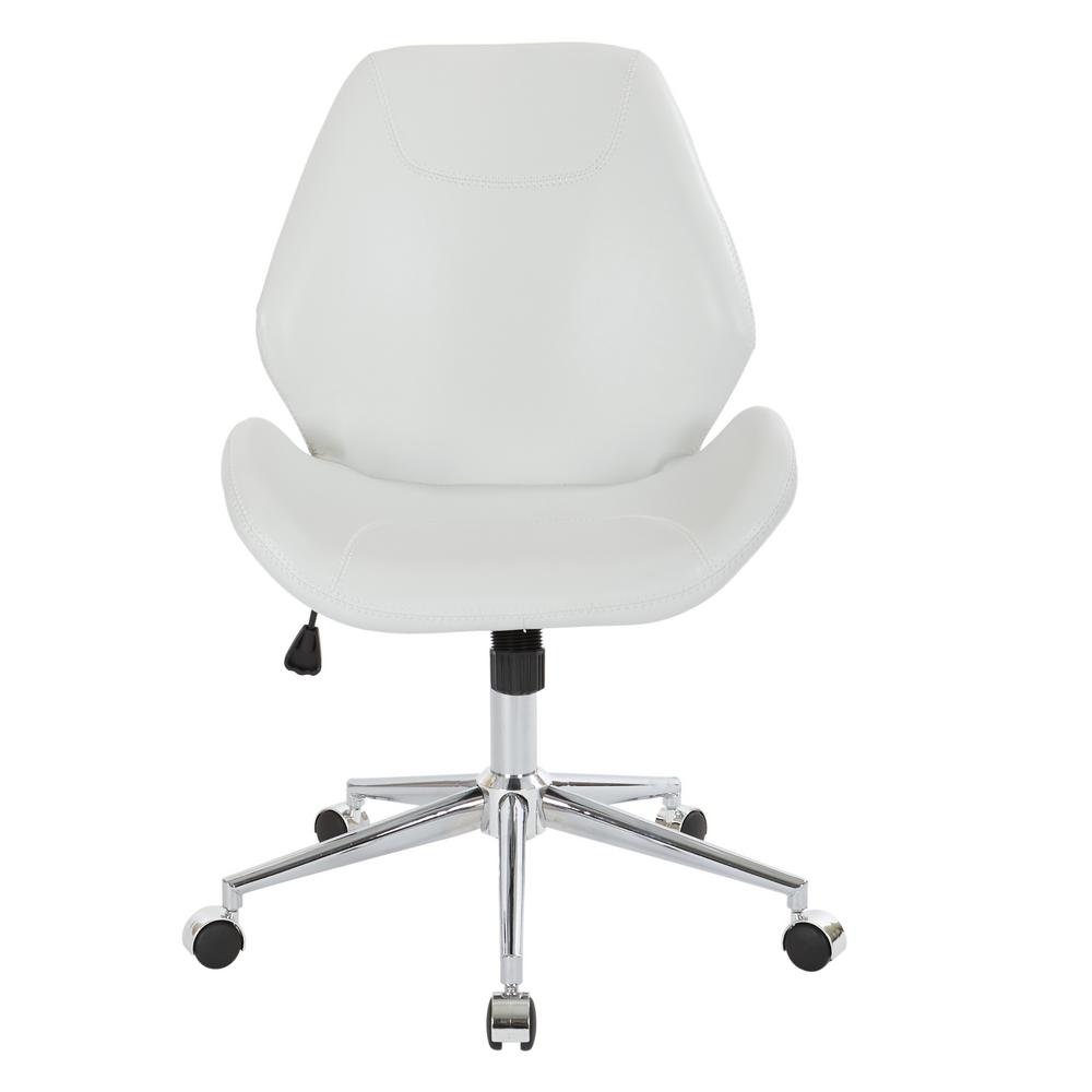 Ave Six Sworth White Faux Leather Office Chair With Chrome Base Ave Six Sworth White Faux Leather Office Chair With Chrome Base