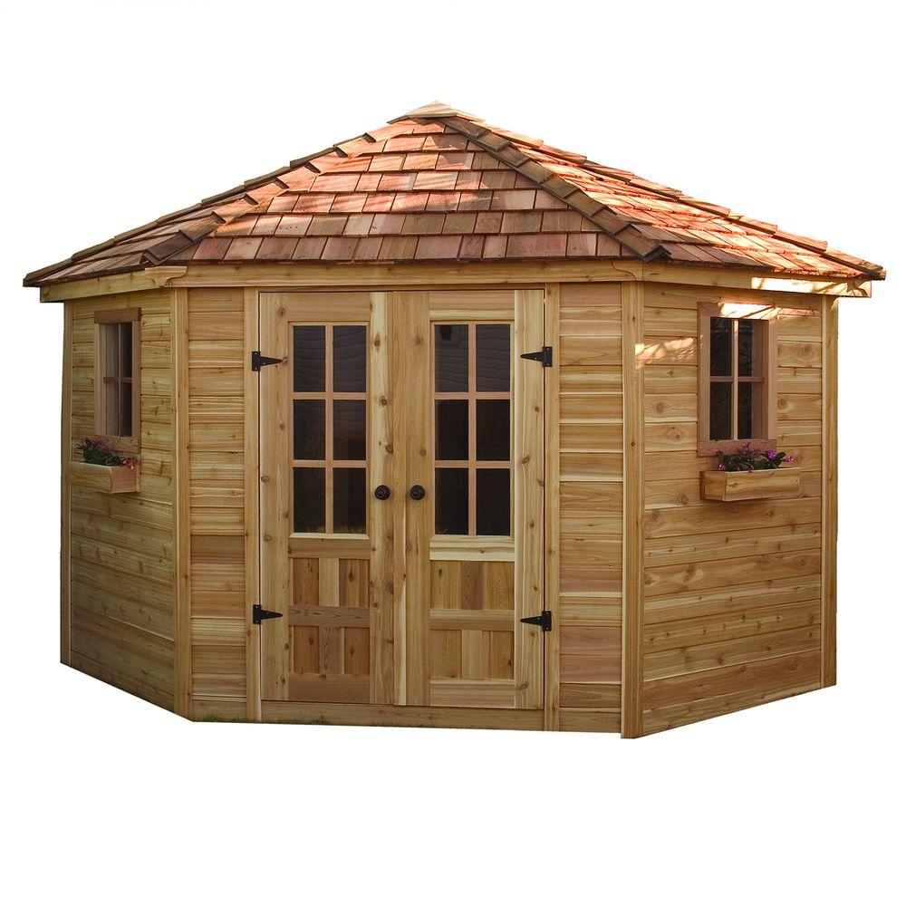 9 ft. x 9 ft. Penthouse Cedar Garden Shed