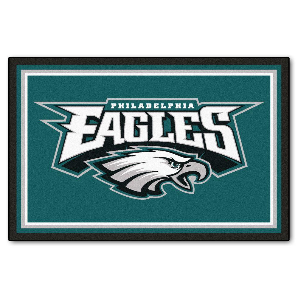 Fanmats Philadelphia Eagles 5 Ft X 8 Area Rug 6599 The Home Depot Fanmats Philadelphia Eagles 5 Ft X 8 Area Rug