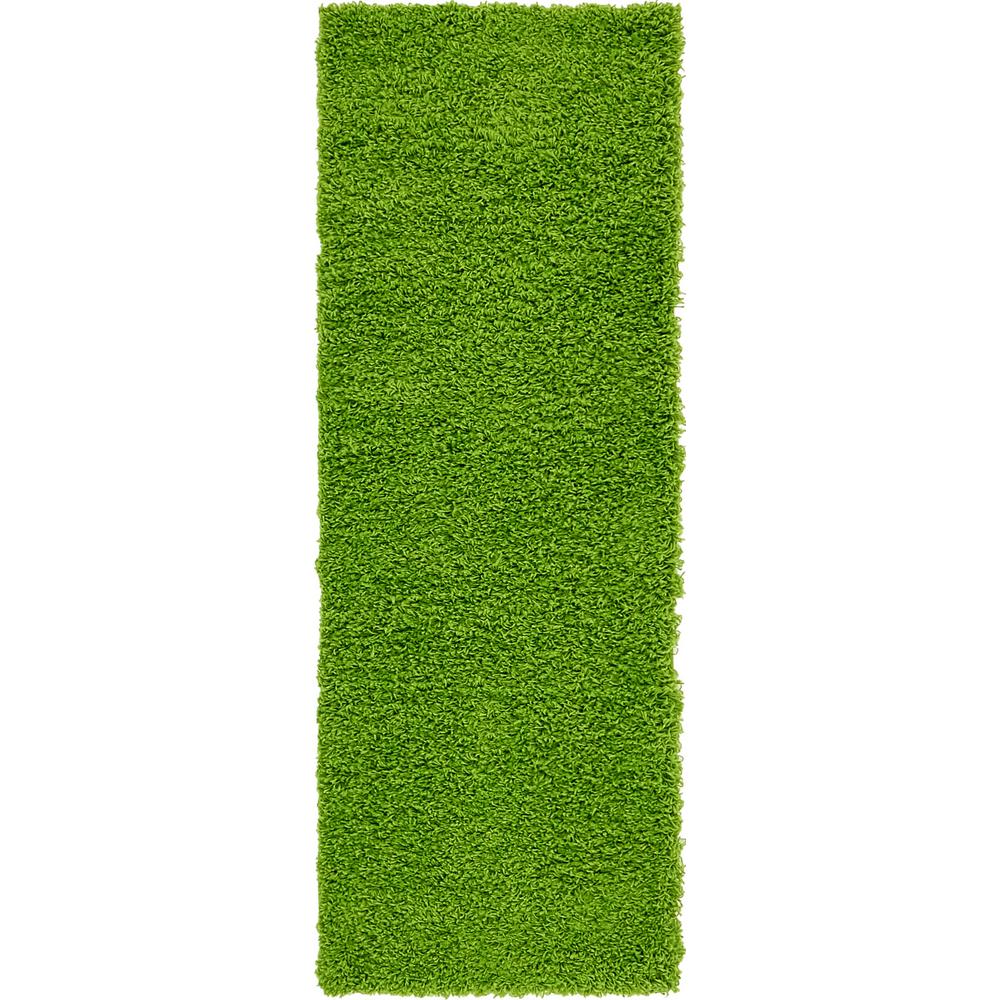 Unique Loom Solid Shag Grass Green 2'2" x 6' Runner Rug3140667 The