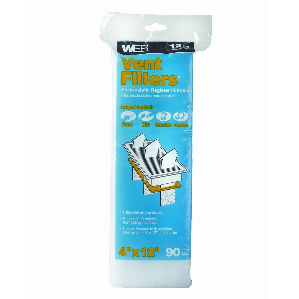 4 inch x 12 inch Vent Filters (12-Pack)