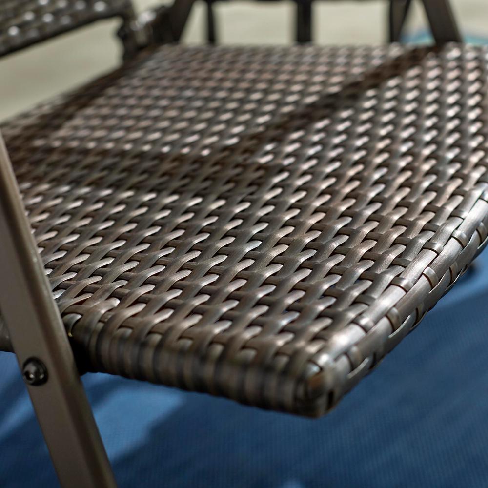 Hampton Bay Mix And Match Folding Wicker Steel Outdoor Patio Dining Chair In Dark Taupe Frs50042a The Home Depot Hampton Bay Mix And Match Folding