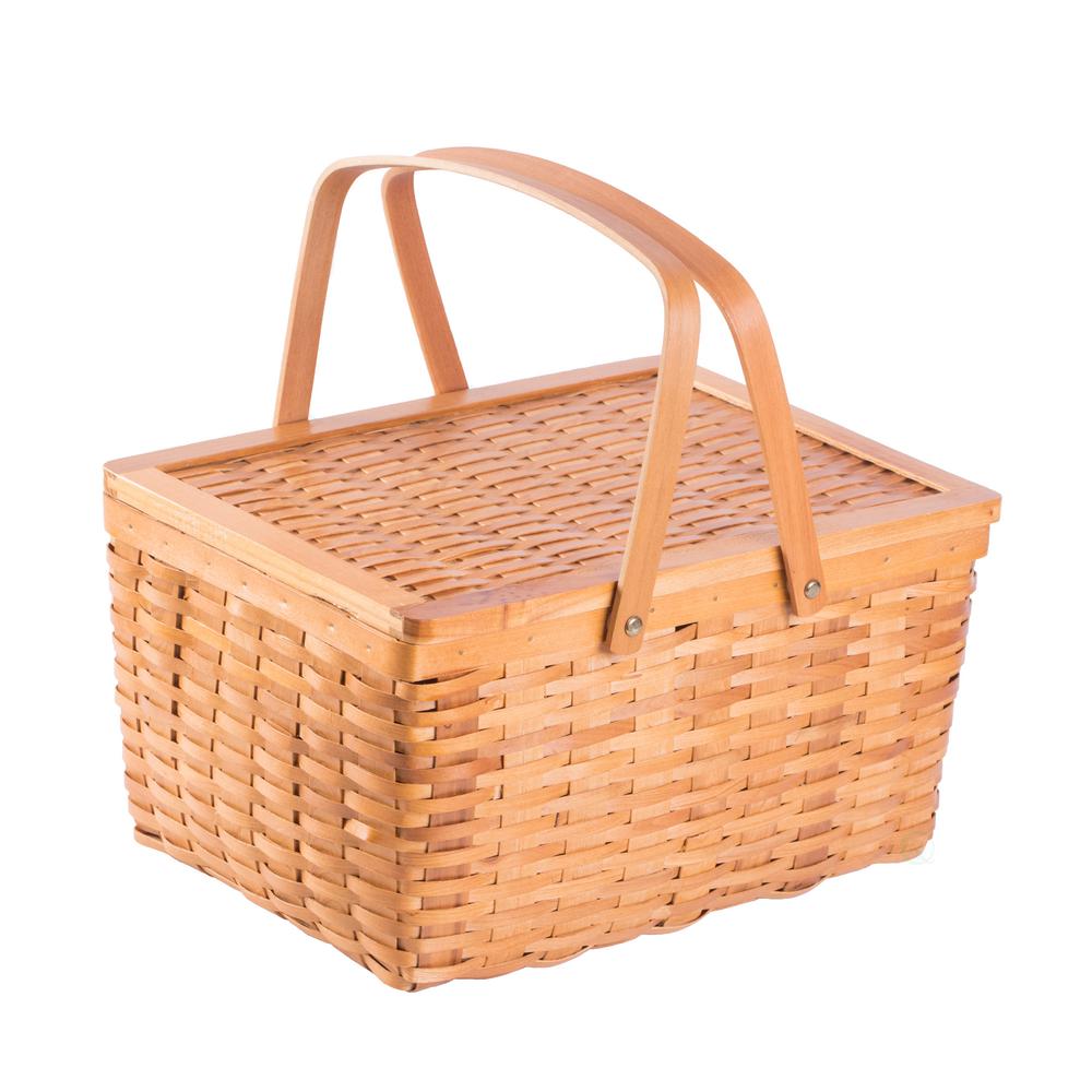 rattan storage basket with lid
