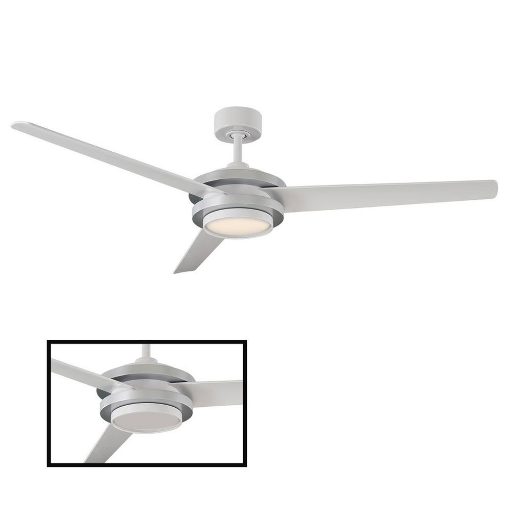 Modern Forms Paradox 56 In Indoor And Outdoor 3 Blade Smart Ceiling Fan In Antique Silver Matte Black With 3000k Led Light Kit