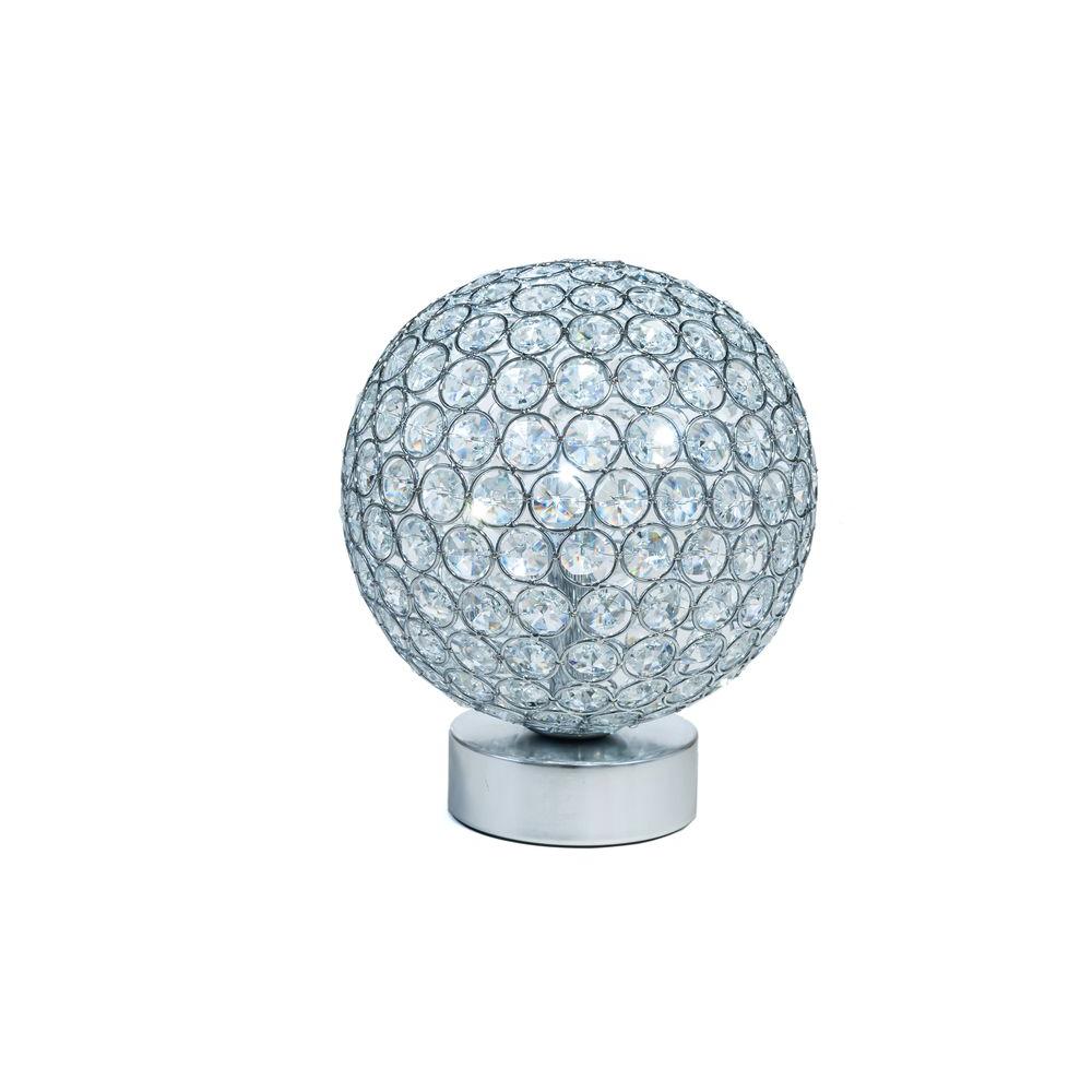 Arclite 9 in. Crystal Battery Operated Table Lamp with Crystals