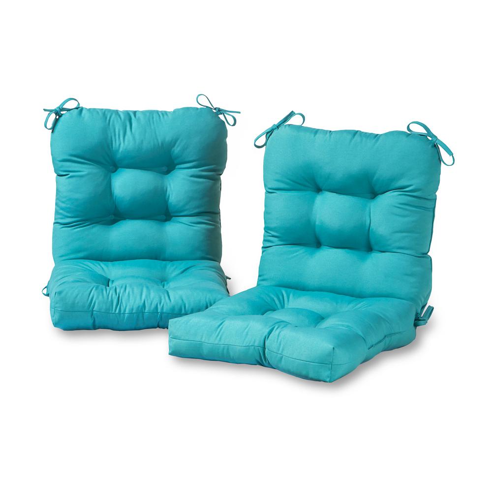 Greendale Home Fashions Solid Teal Outdoor Dining Chair Cushion (2-Pack