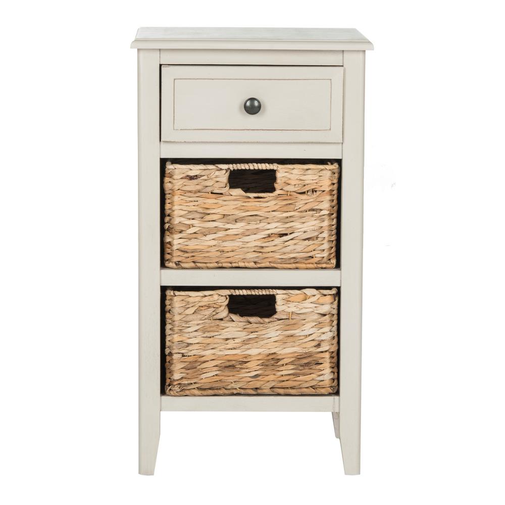 Safavieh Everly Vintage Gray Storage Side Table Amh5743d