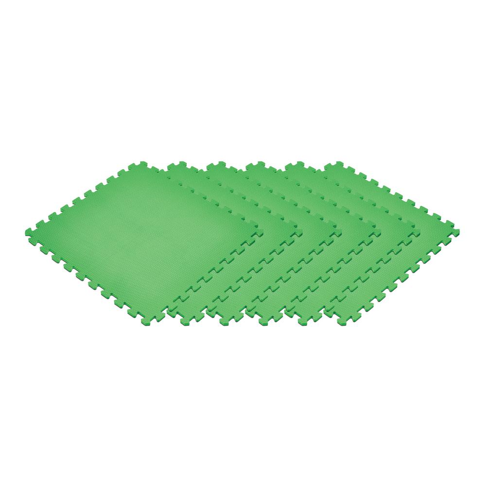 240 Sqft Green Interlocking Foam Floor, Interlocking Foam Floor Puzzle Tiles Mats