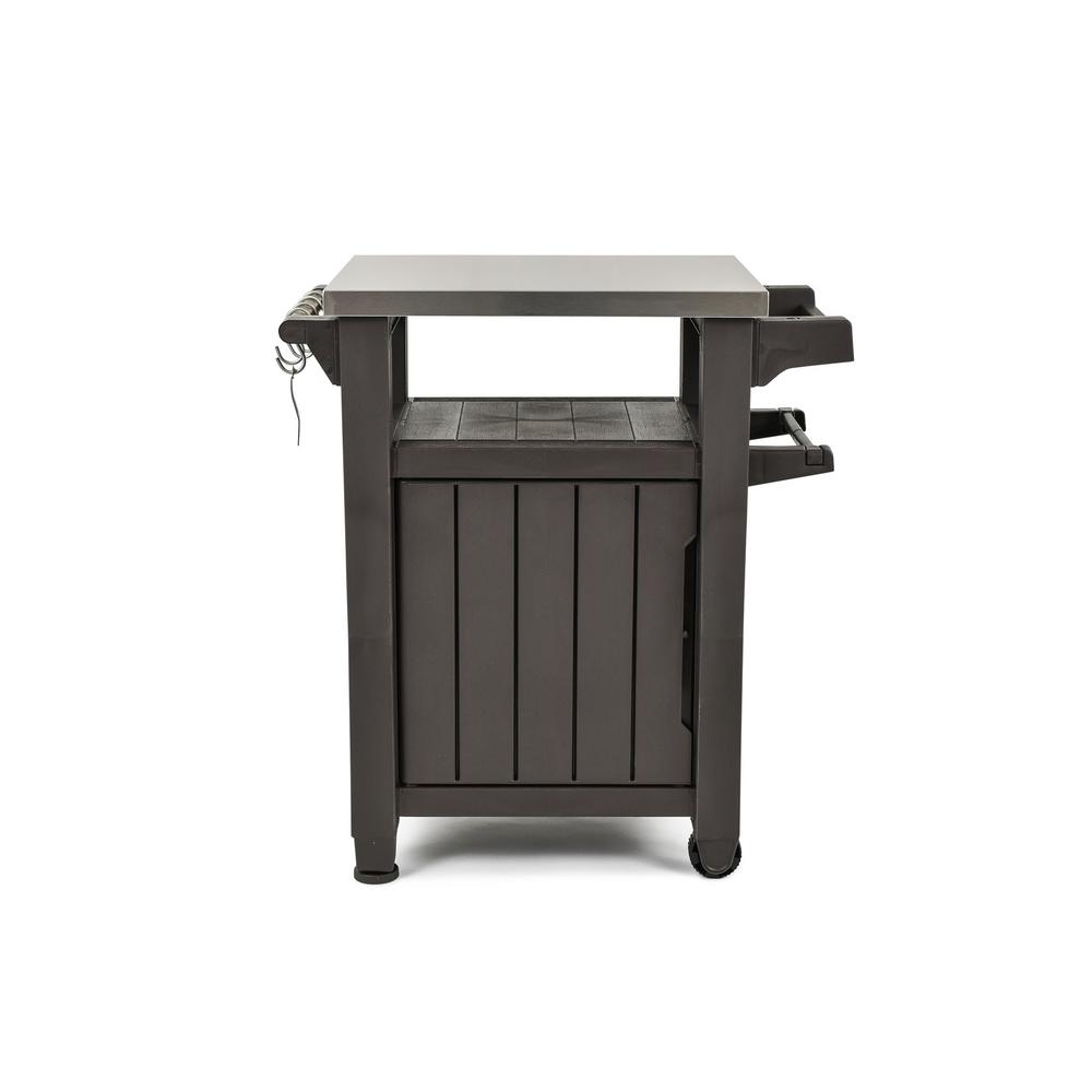 Keter Unity 40 Gal Grill Serving Prep Station Cart With Patio Storage 228833 The Home Depot - Keter Unity Portable Outdoor Table With Storage Cabinet And Stainless Steel Top Graphite Keter Unity 40 Gal Grill Serving Prep Station Cart With Patio Storage 228833 The Home Depot - Keter Unity Portable Outdoor Table With Storage Cabinet And Stainless Steel Top Graphite