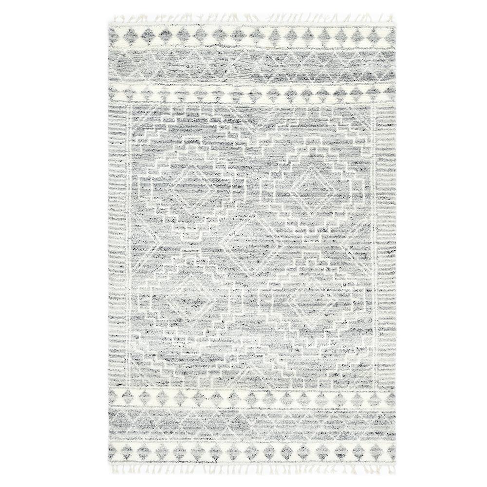 Solo Rugs Ellery Bohemian Shaggy Moroccan Light Gray 9 Ft X 12 Ft Hand Knotted Area Rug S3283 09001200 Lgra The Home Depot