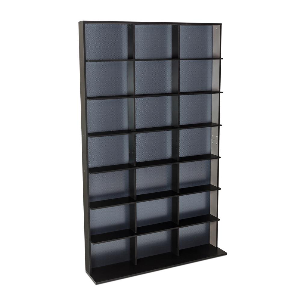 Atlantic Elite Media Storage Cabinet Medium 609cd S 420dvd S 483 Blu Ray Black 35435742 The Home Depot