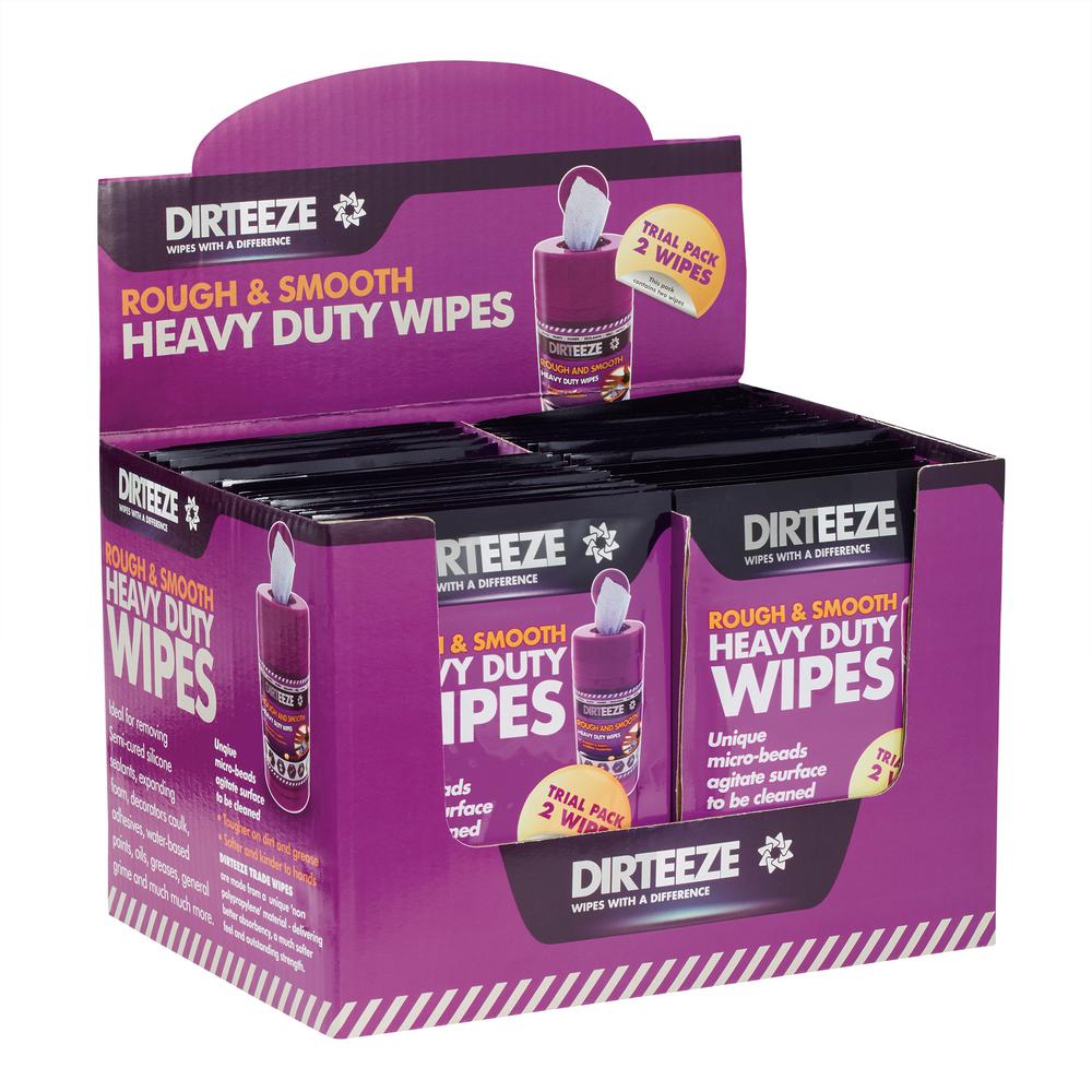 Dirteeze 1 oz. Rough and Smooth Heavy Duty Wet Wipes Box of 50 Twin