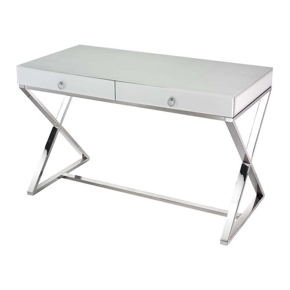 Titan Lighting White Chrome Desk Tn 892366 The Home Depot