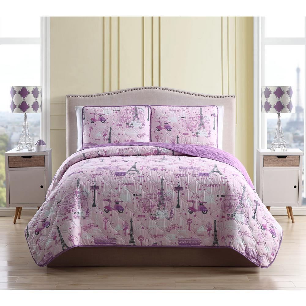 Kute Kids Magical Paris Full Queen 3 Piece Quilt Set Kute Kids Magical Paris Full Queen 3 Piece Quilt Set