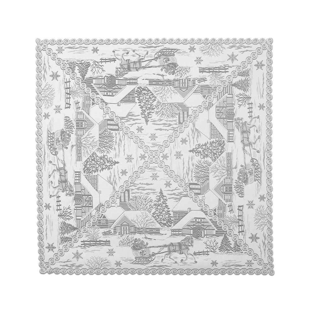 Heritage Lace Woodland 36-Inch by 36-Inch Table Topper White WL-3636W