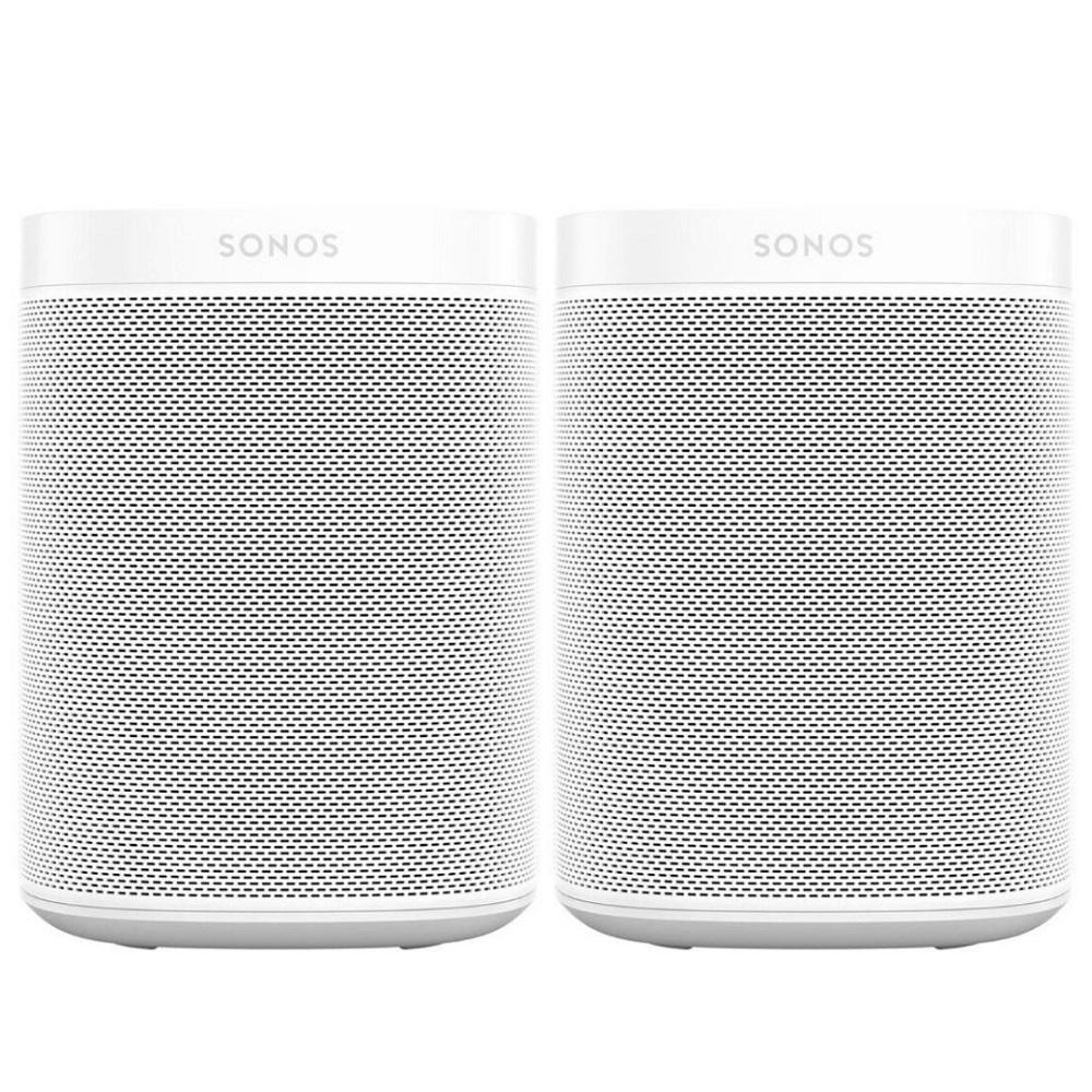 SONOS One (Gen 2) White Smart Speaker with Google Assistant (2Pack