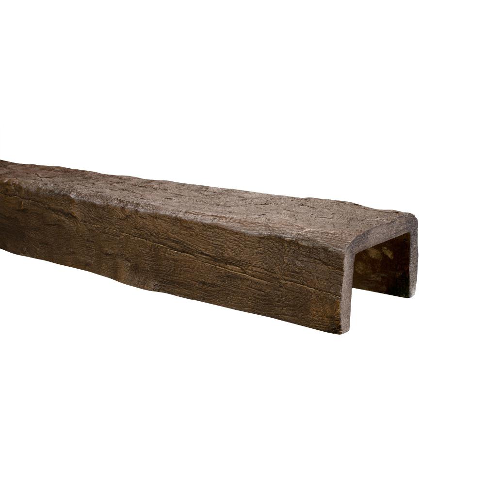 American Pro Decor 5 1 8 In X 8 In X 13 Ft Dark Walnut Hand Hewn Faux Wood Beam